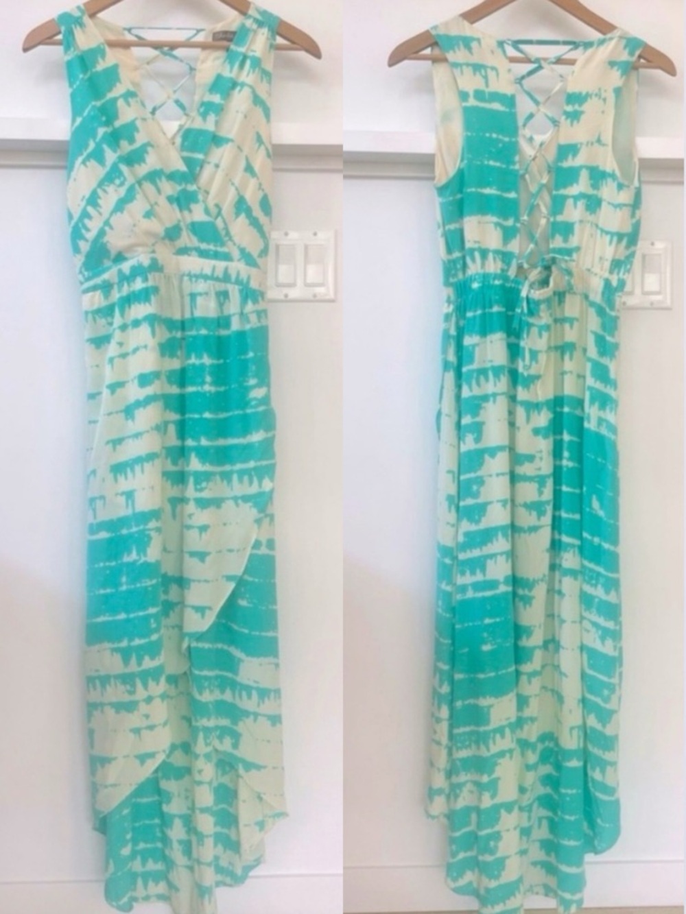 Charlie Jade Silk Maxi Dress w/Lace Up Back